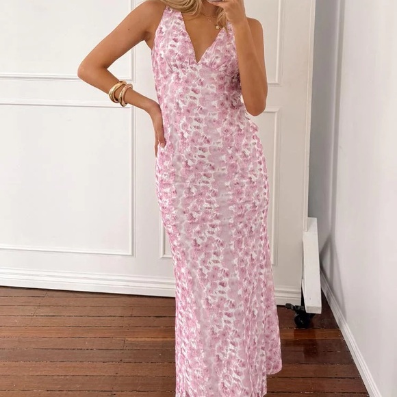 NWT Beginning Boutique Farida Pink Lace Maxi Dress - Picture 3 of 15
